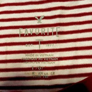 American eagle red and white striped tee